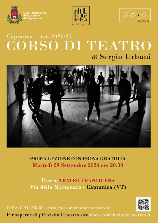 Corso di Teatro A.A. 2026/2027 a Capranica